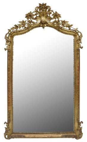 Appraisal: French Louis XV style giltwood mirror late th c having