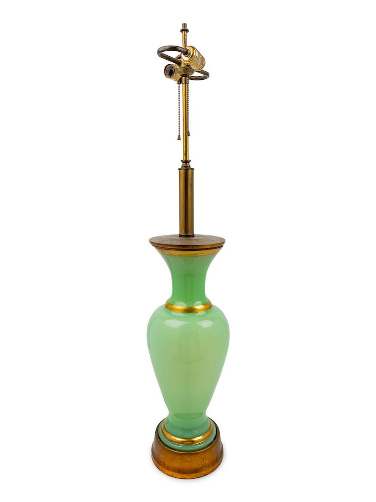 Appraisal: A French Style Opaline Lamp TH CENTURY He A French