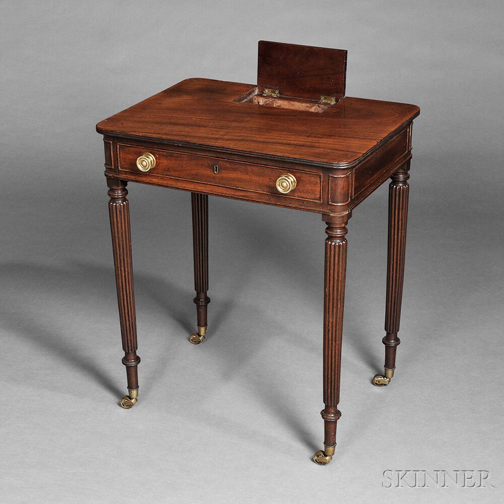 Appraisal: Federal Carved Mahogany Writing Desk possibly Thomas Seymour Boston Massachusetts