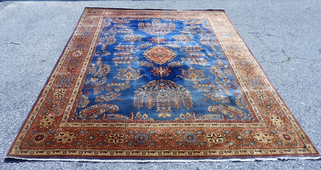 Appraisal: SEMI ANTIQUE ROOM SIZE RUG Middle East th CenturyBurnt orange