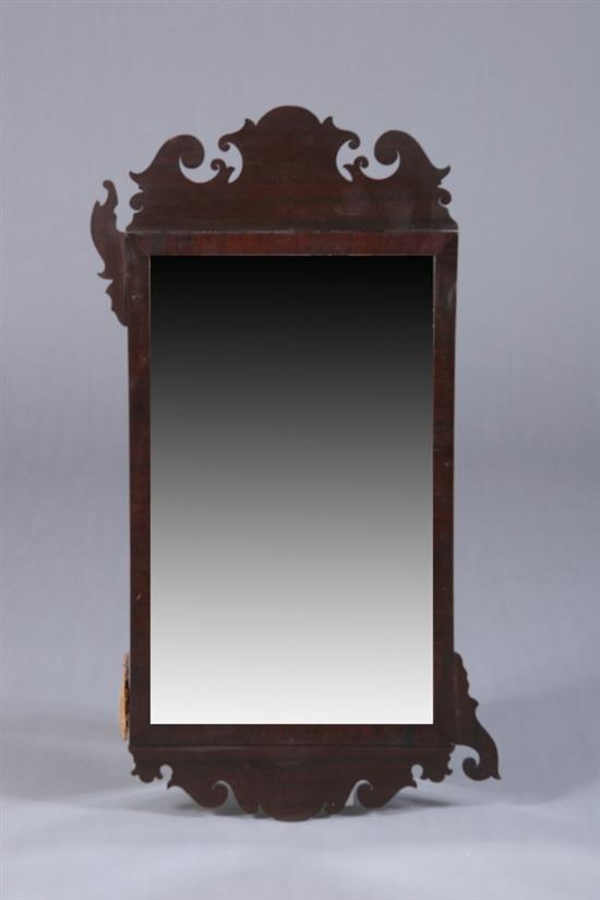 Appraisal: FEDERAL STYLE MAHOGANY MIRROR late th early th century Scalloped