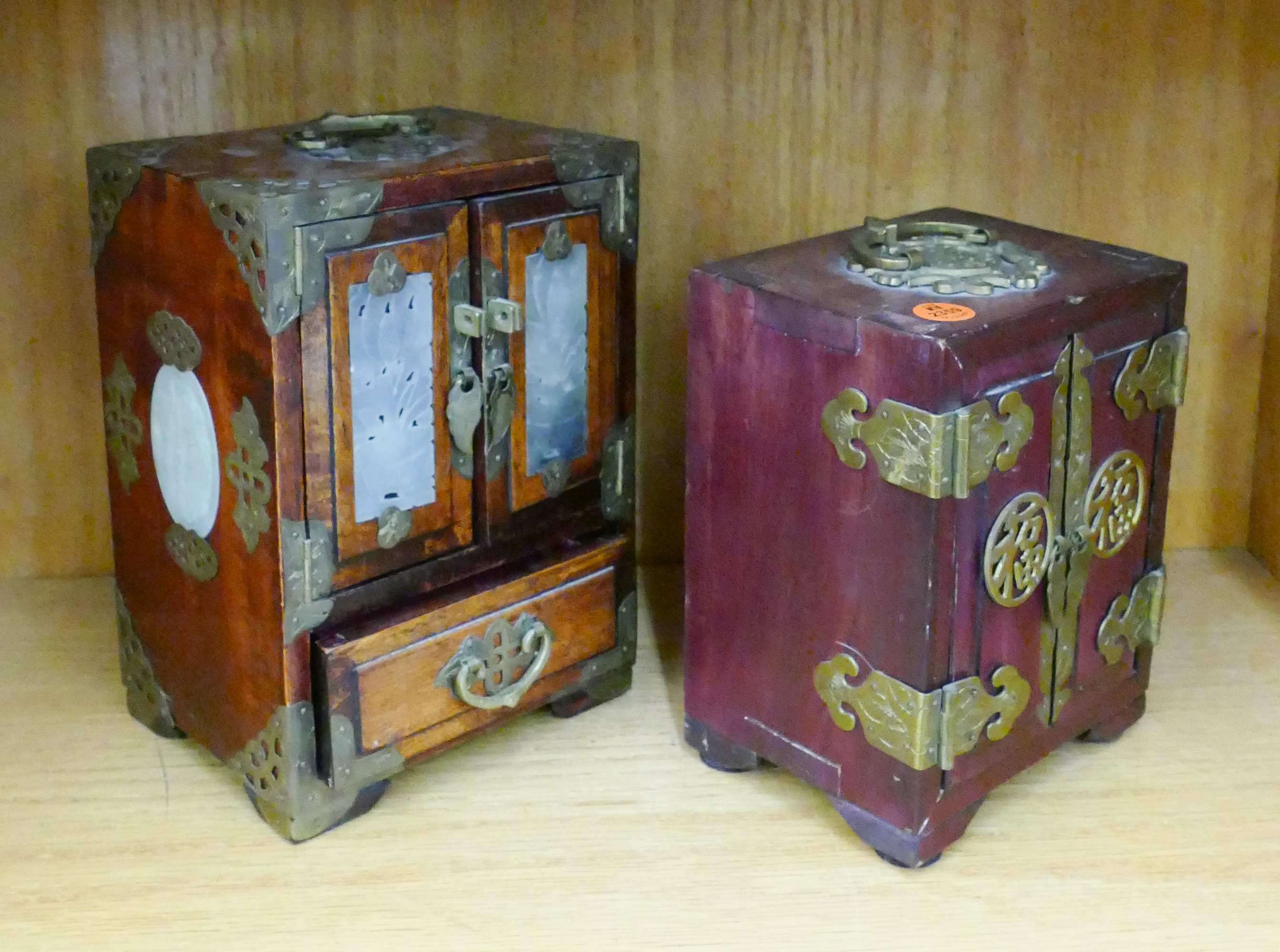 Appraisal: pc Chinese Rosewood Small Jewelry Chests- '' and ''