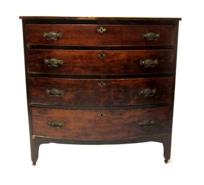 Appraisal: Federal cherrywood bowfront chest of drawerscirca