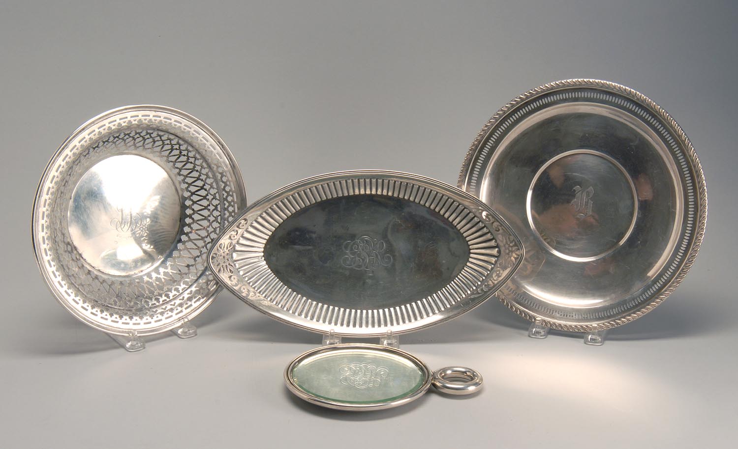 Appraisal: FOUR STERLING SILVER HOLLOWWARE PIECES By various makers Includes a