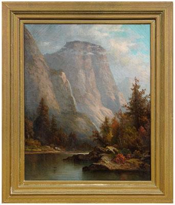 Appraisal: Hudson River School painting view of the lower cascade of