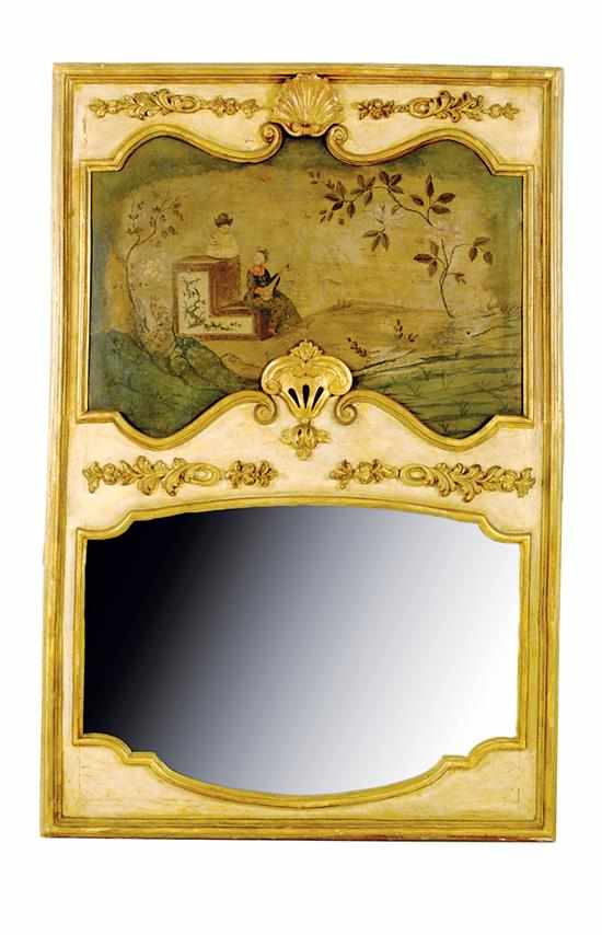 Appraisal: Louis XV giltwood trumeau mirror late th century top panel