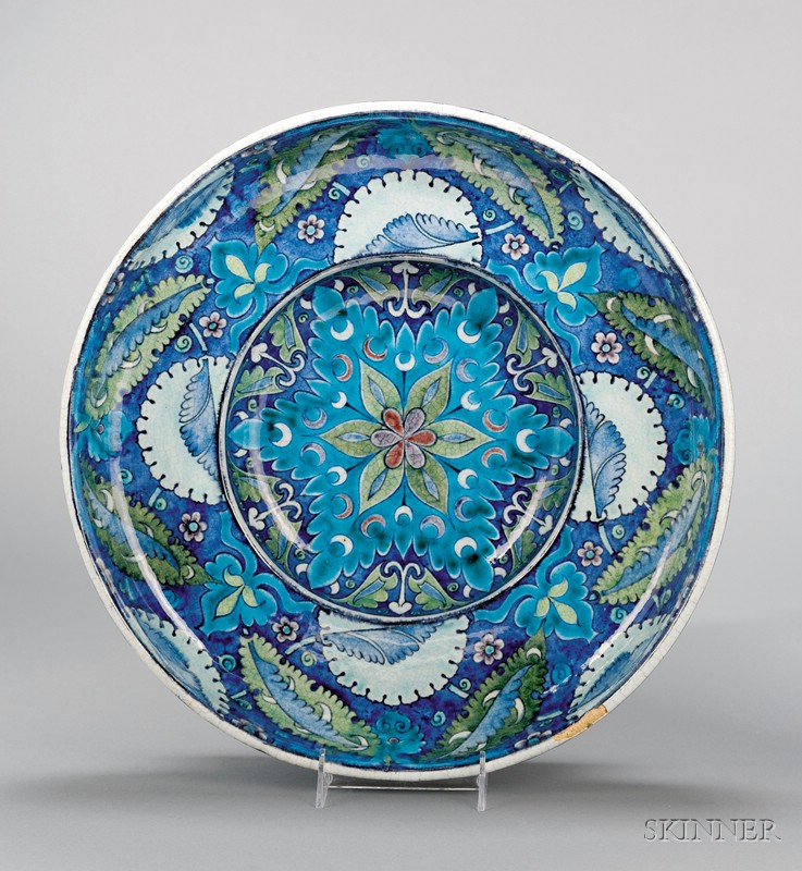 Appraisal: William De Morgan Earthenware Alms Dish England early th century