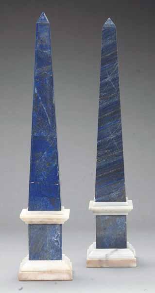 Appraisal: A Good Pair of Decorative Lapis Lazuli and White Marble