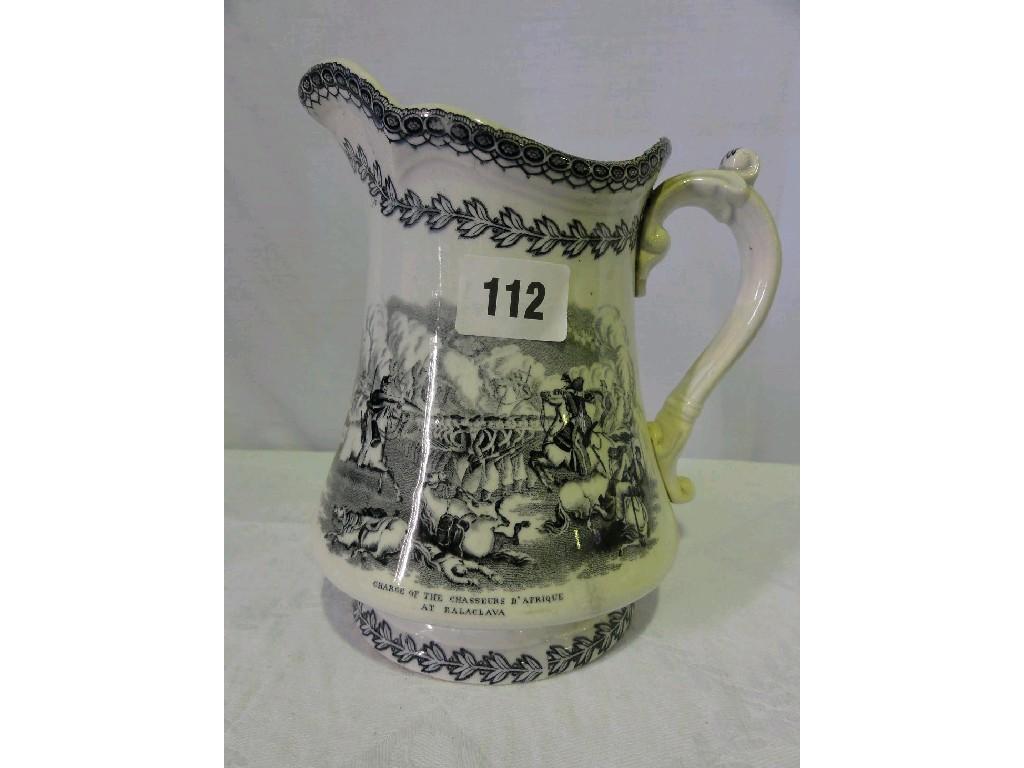 Appraisal: A th century Crimean commemorative jug with black and white