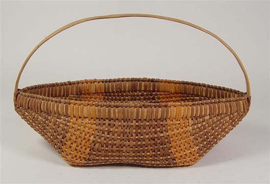 Appraisal: Cherokee Indian Boat-Shaped Gathering Basket Mid to late th Century