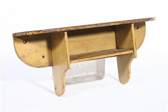 Appraisal: PAINTED SHELF American nd half- th century walnut Small bracket