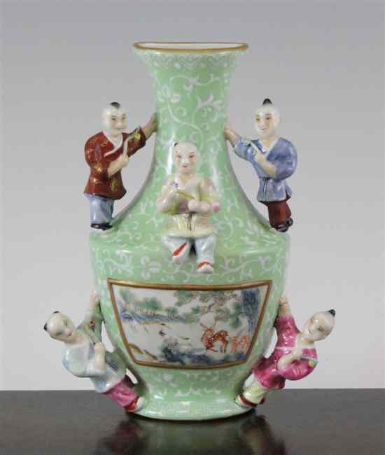 Appraisal: A Chinese famille rose wall vase Qianlong single row mark