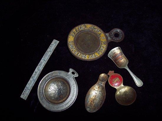 Appraisal: A Camp Coffee strainer a Melrose's Tea caddy spoon and