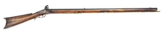 Appraisal: Musket s stock of tiger maple repairs to the wood