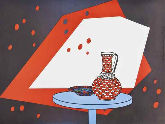 Appraisal: Patrick Caulfield - Red and White Still Life Not in