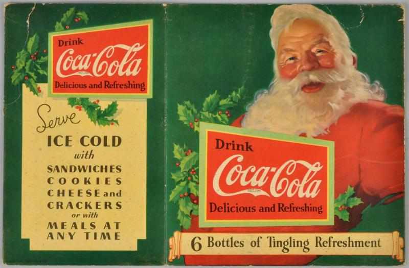 Appraisal: Coca-Cola Santa -Pack Sleeve s Nice four-sided item that slips