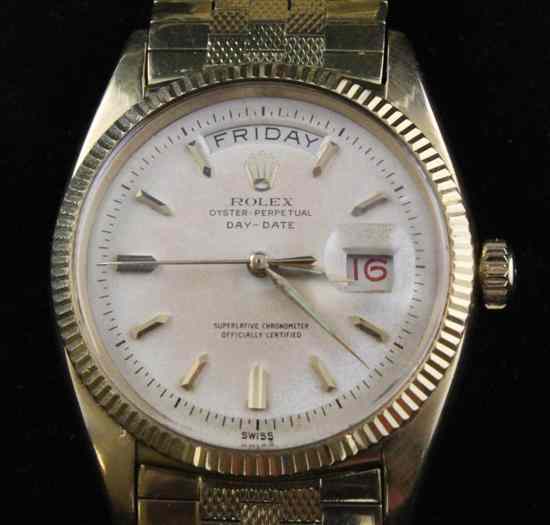 Appraisal: A gentleman's ct gold Rolex Oyster Perpetual Day-Date chronometer wristwatch