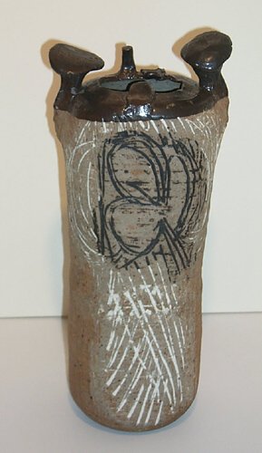 Appraisal: Sculptural Vase - glazed Ceramic on Ceramic Dannell Possibly x