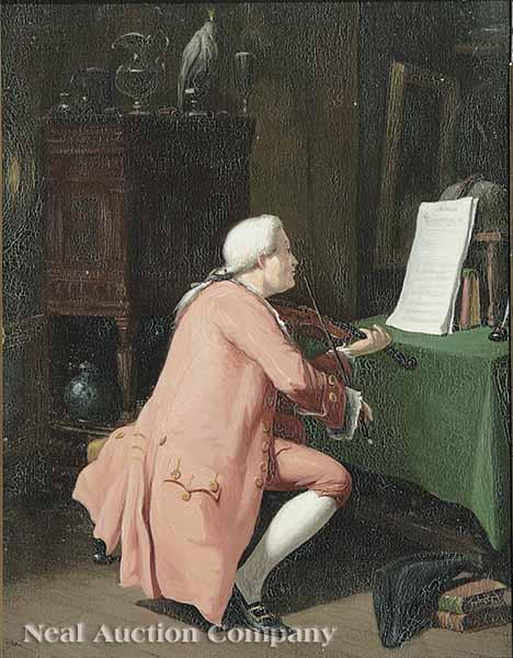 Appraisal: Benjamin Eugene Fichel French - The Violinist oil on panel