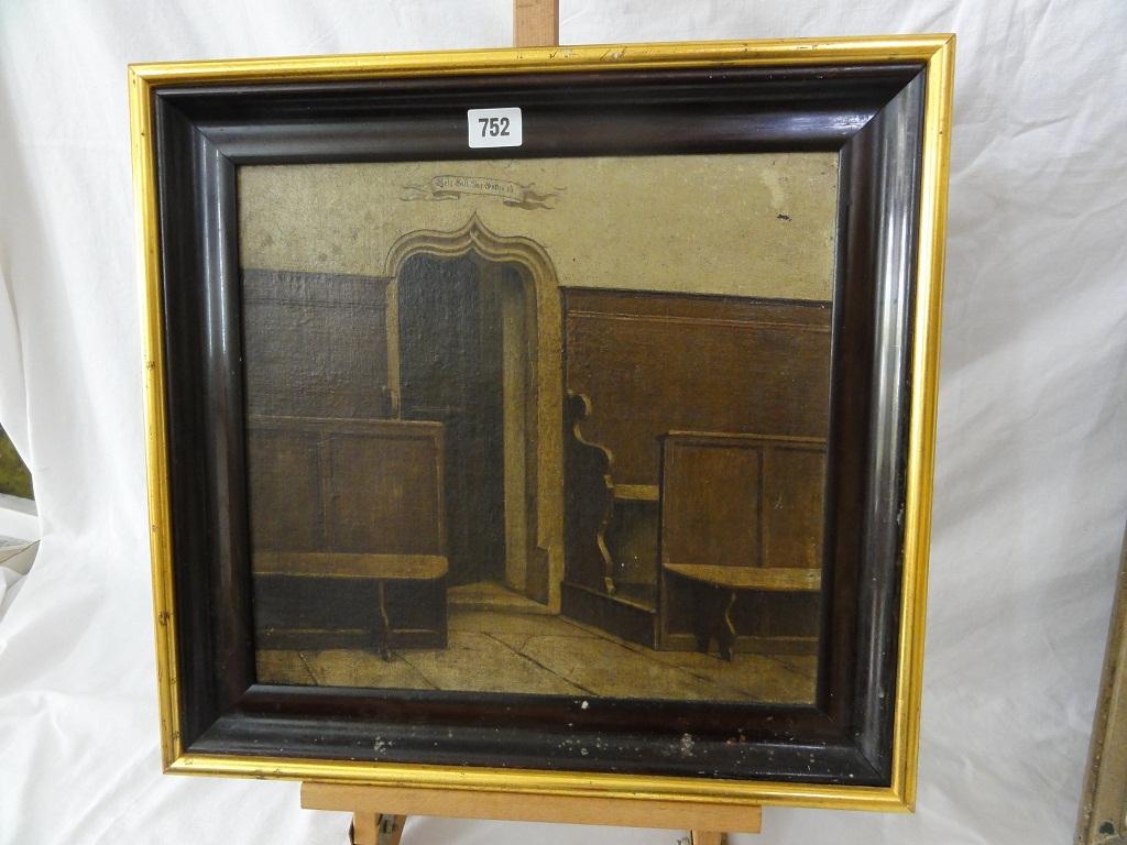 Appraisal: A late th century oil painting on panel showing the