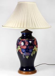 Appraisal: Moorcroft Clematis baluster form vase mounted as a table lamp