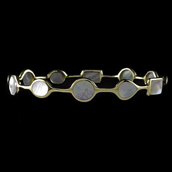 Appraisal: Ippolita k Mother-of-Pearl Bangle Ippolita k yellow gold bangle containing