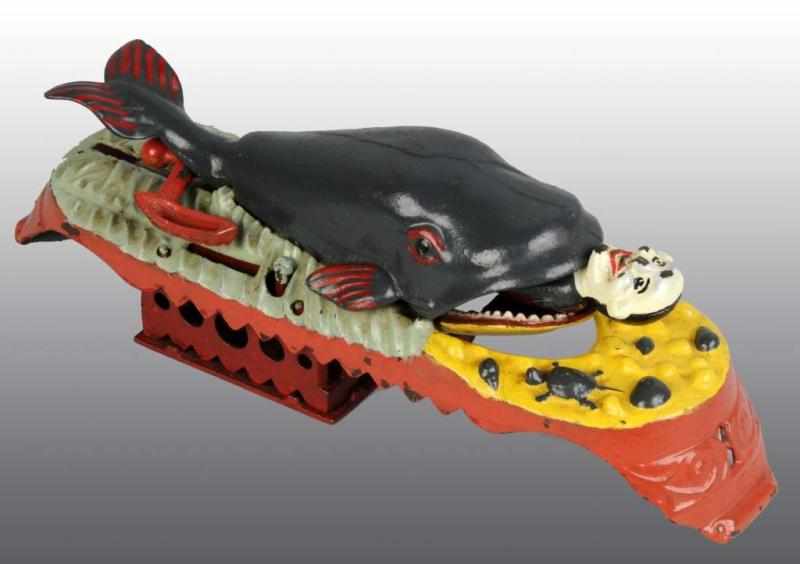 Appraisal: Cast Iron Jonah the Whale Mechanical Bank Description Manufactured by