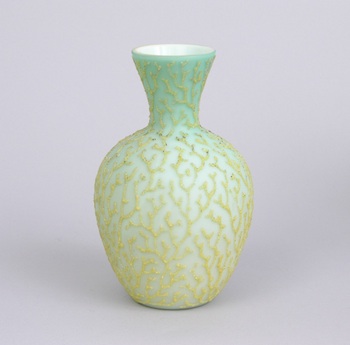 Appraisal: A Coraline Glass Vase A very pretty see green case