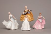 Appraisal: Grouping of Four Royal Doulton Figurines This grouping includes four