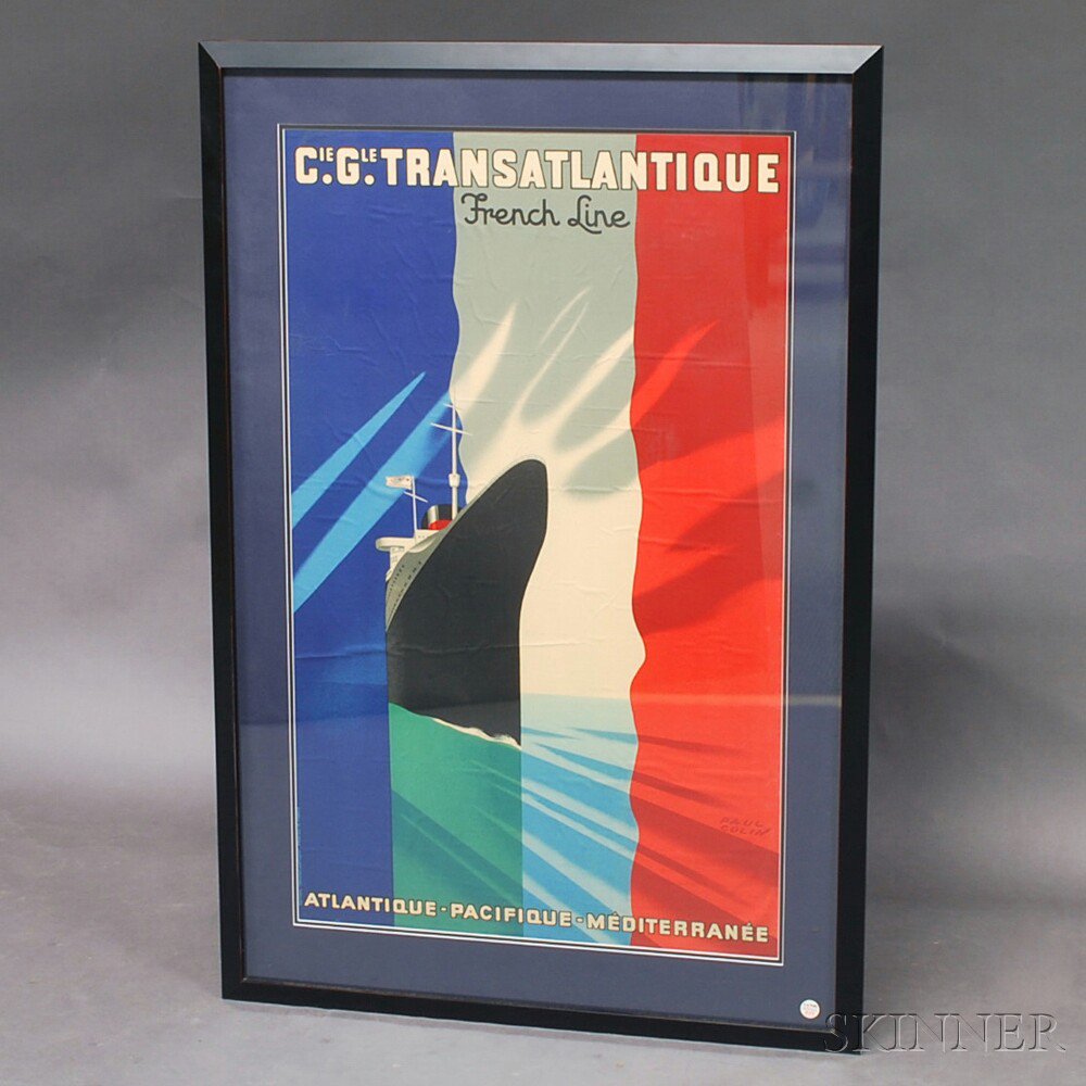 Appraisal: Cie Gle Transatlantique French Line Framed Poster x in Estimate