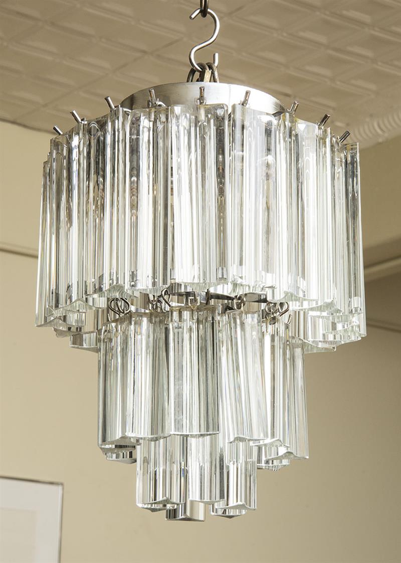 Appraisal: Chandelier Murano c Glass chromed metal x in diam Estimate