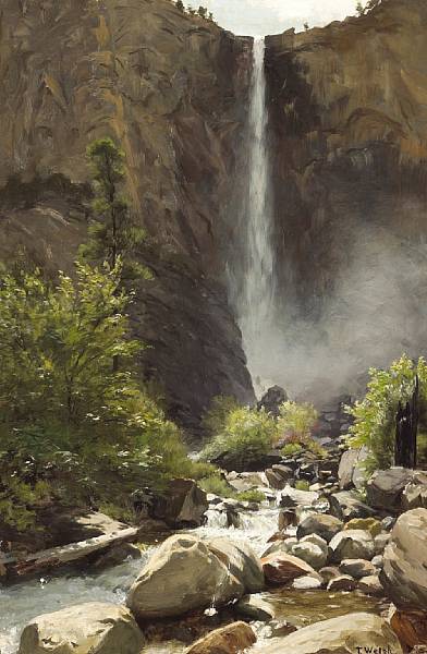 Appraisal: Thaddeus Welch American - Summer Stream and Cascading Falls signed