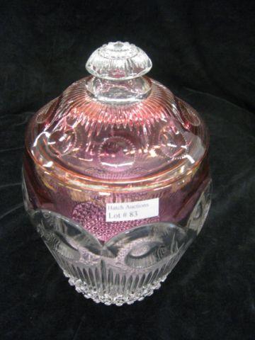 Appraisal: Victorian Glass Cookie Jar or Biscuit Jar Manhattan by U