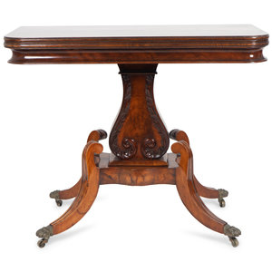 Appraisal: A William IV Mahogany Flip Top Table TH CENTURY Height