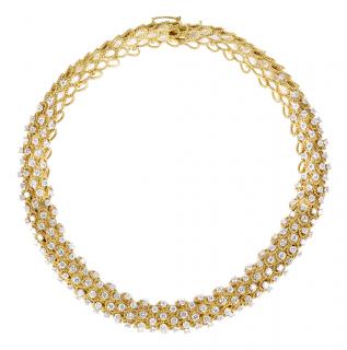 Appraisal: kt Diamond Collar Necklace twisted rope repeating loop design accented