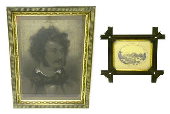 Appraisal: Two th C framed pieces first a Civil War era