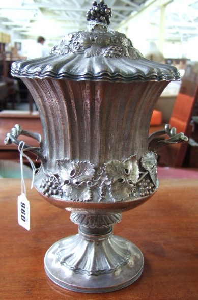 Appraisal: A George IV silver campana shaped twin handled cup and