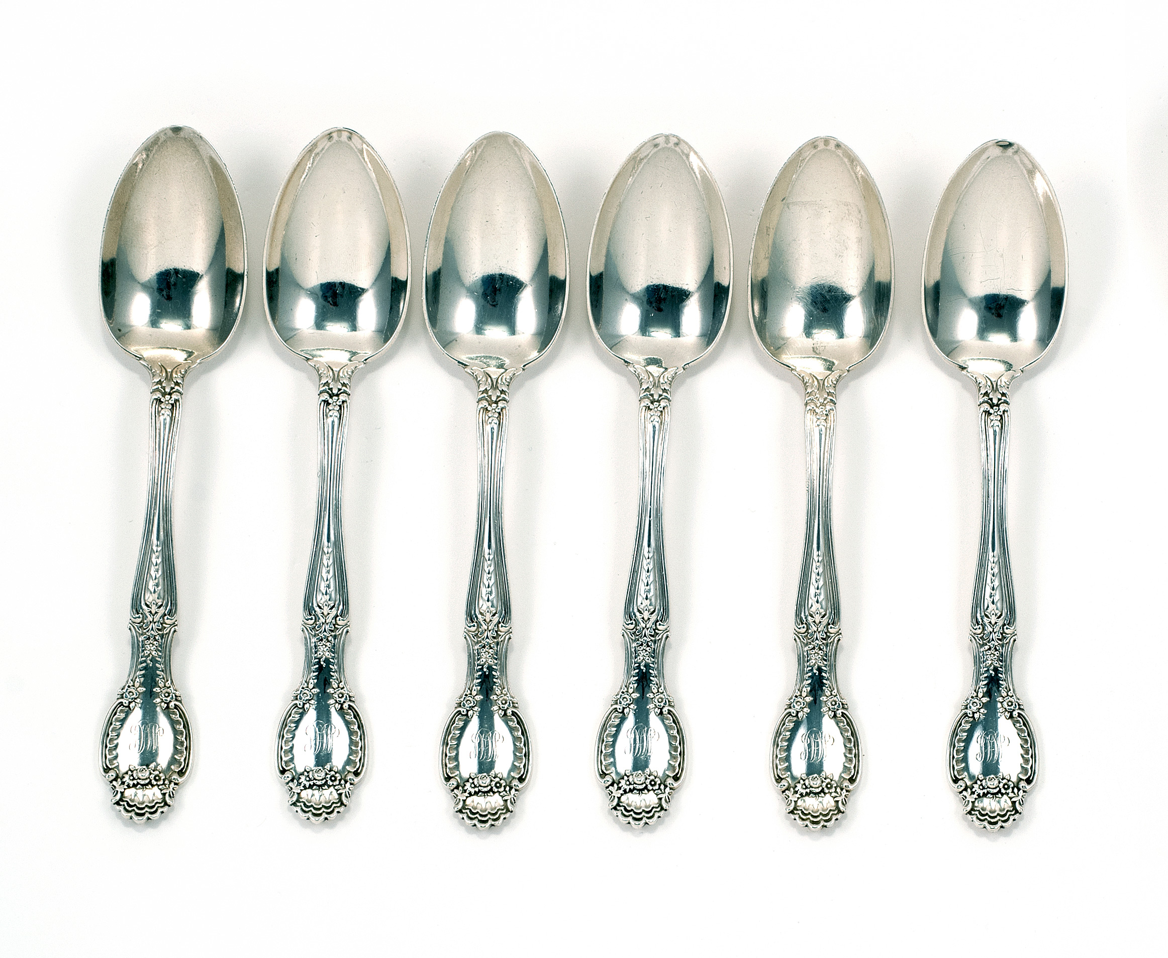 Appraisal: SET OF SIX TIFFANY CO STERLING SILVER TABLESPOONS In the