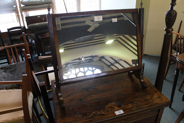 Appraisal: A GEORGIAN MAHOGANY TOILET MIRROR on swept supports together with