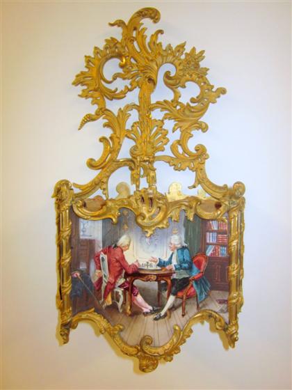 Appraisal: French gilt metal and enamel wall pocket The S- and