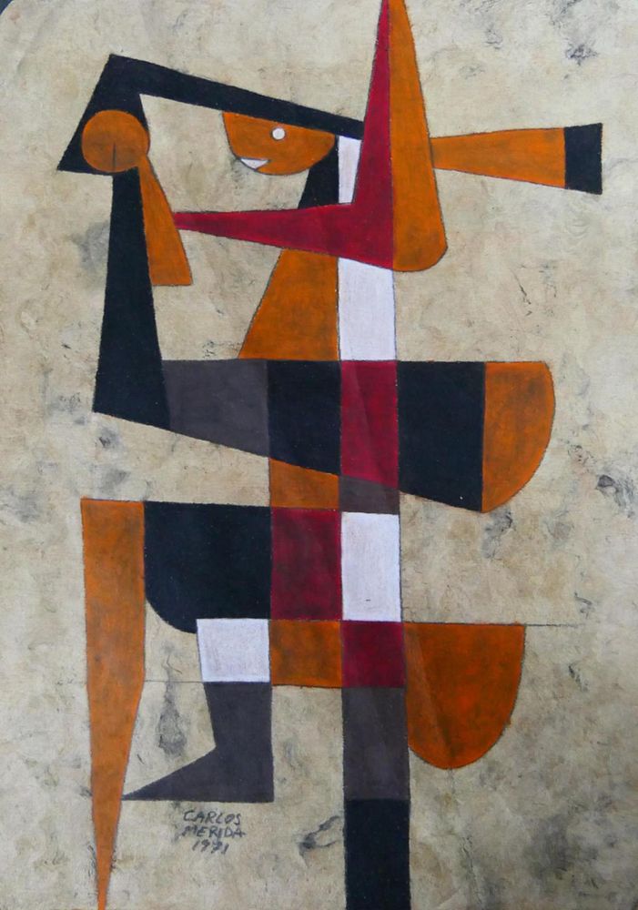 Appraisal: CARLOS MERIDA GUATEMALA - MIXED MEDIA Attributed to Carlos Merida