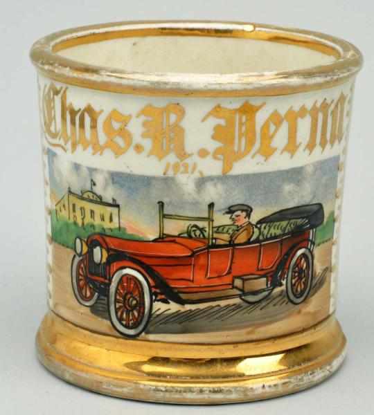 Appraisal: Automobile Shaving Mug Gilded Chas R Perna and dated Royal