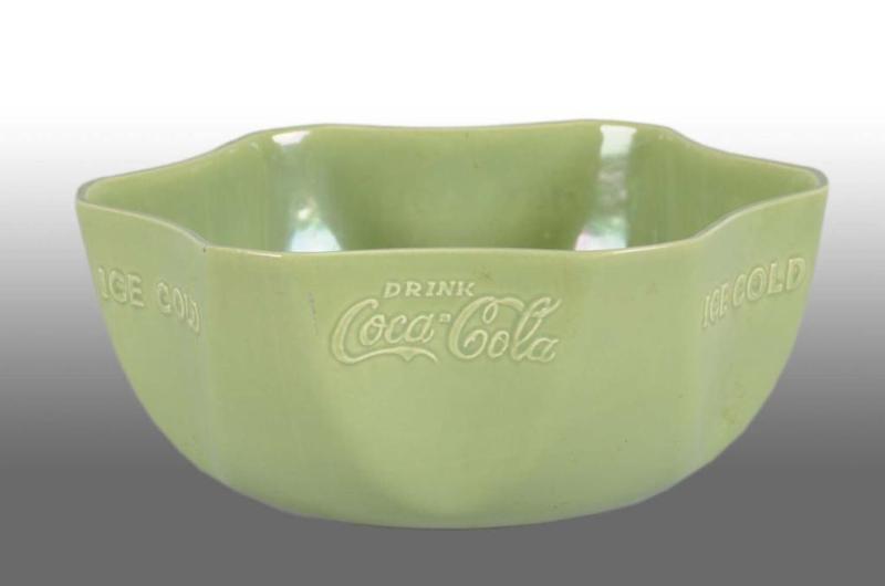 Appraisal: Glass Coca-Cola Green Bowl Description s Only minor soiling and