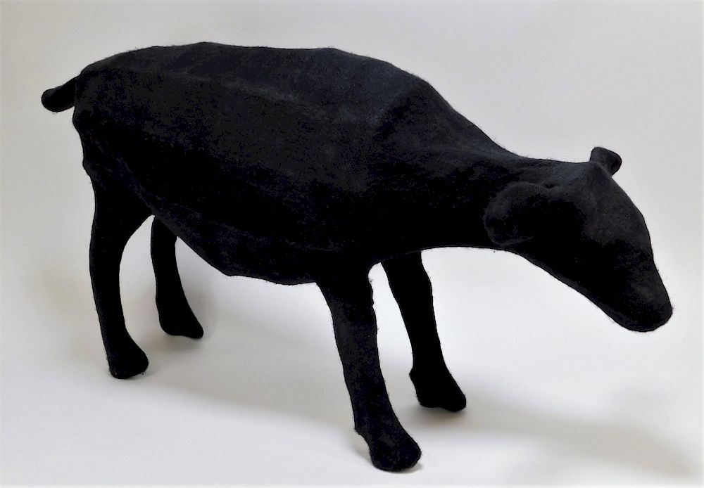 Appraisal: Rone'l Jordaan Wool Black Sheep Modern Sculpture South Africa th