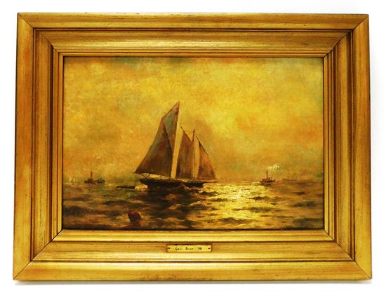 Appraisal: George Bunn American active - oil on mahogany panel depicting