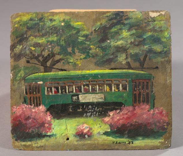 Appraisal: New Orleans School Late th Century St Charles Streetcar oil