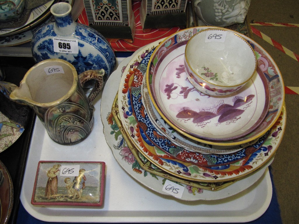 Appraisal: Tray of assorted ceramics to include Pearlware blue and white