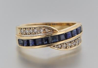 Appraisal: A Ladies' Sapphire and Diamond Ring k yellow gold ring