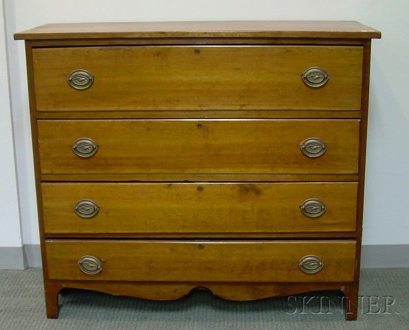 Appraisal: Country Federal Cherry Four-Drawer Bureau ht wd in