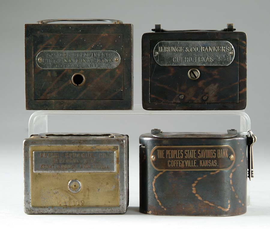 Appraisal: LOT OF FOUR SUITCASE STILL BANKS Lot includes four different